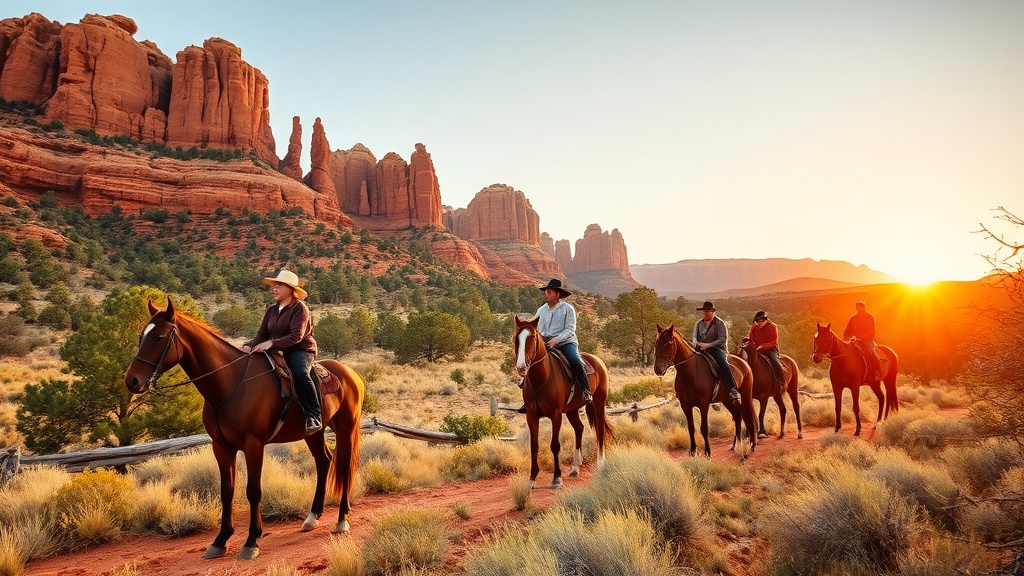 Horseback tour through red rock canyons