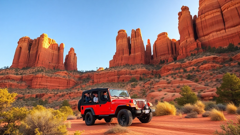Pink Jeep Tour through the red rocks