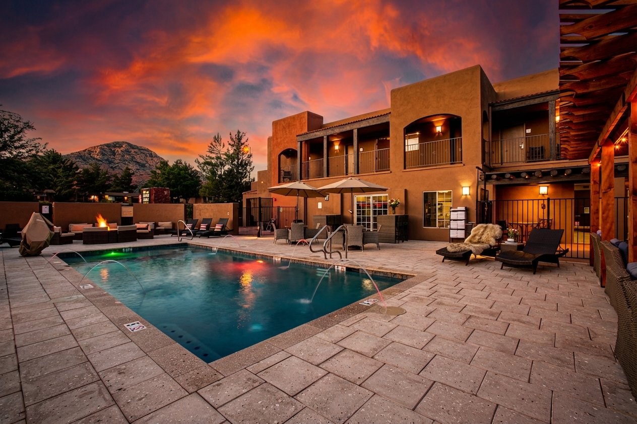 Arroyo Pinion pool at golden hour